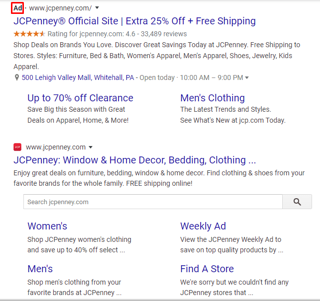 jcpenny-navigational-search-ad